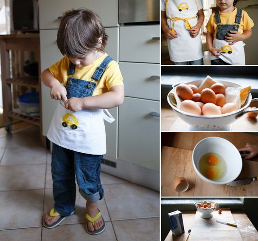 Due fratellini, il giallo e le crepes. Divertirsi in cucina.