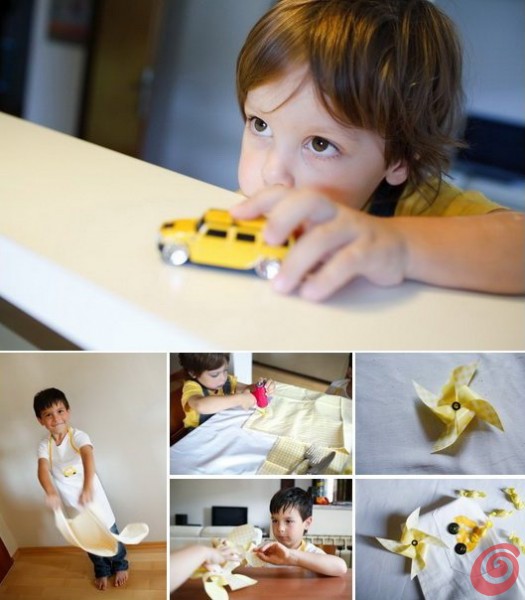 Due fratellini, il giallo e le crepes. Divertirsi in cucina.